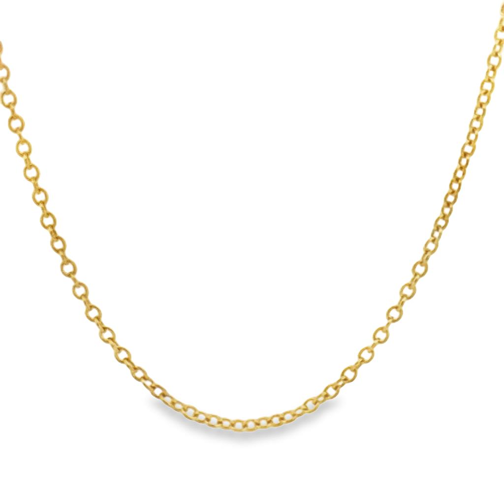 14K Yellow Gold Chain Necklace, 18" Long, 1.9mm Wide