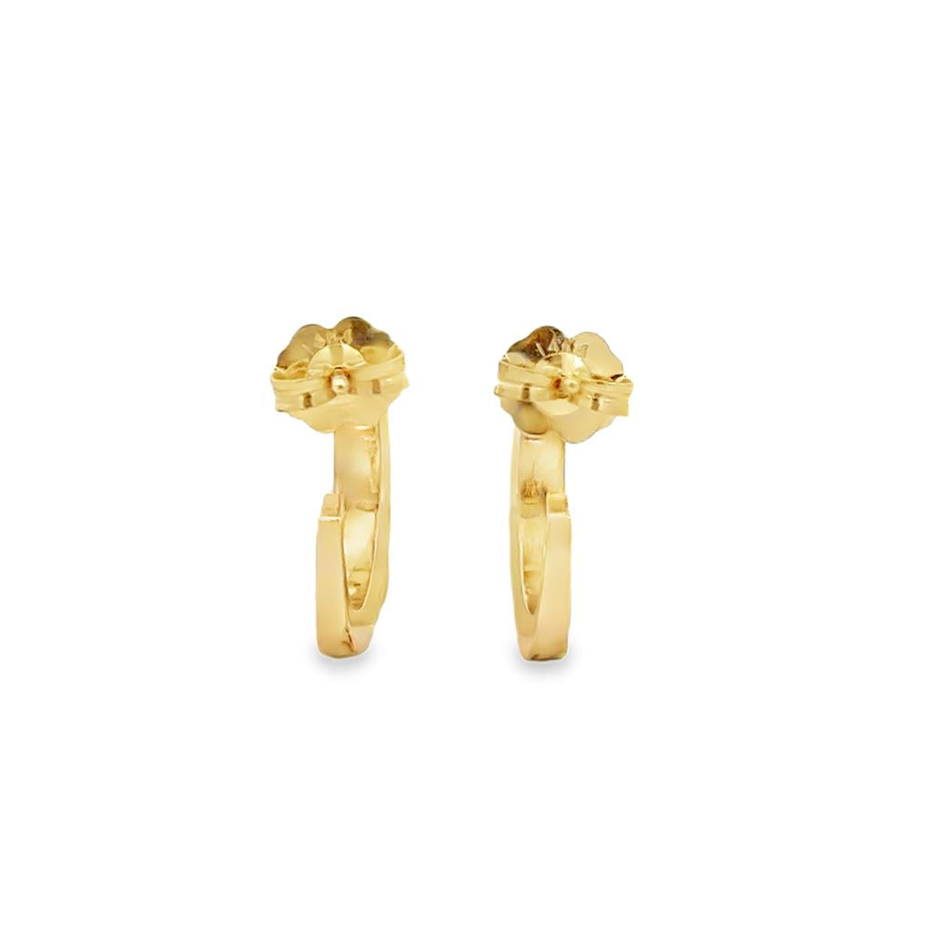 14K Yellow Gold 0.06 CTW Diamond Hoop Earrings – 14.5mm