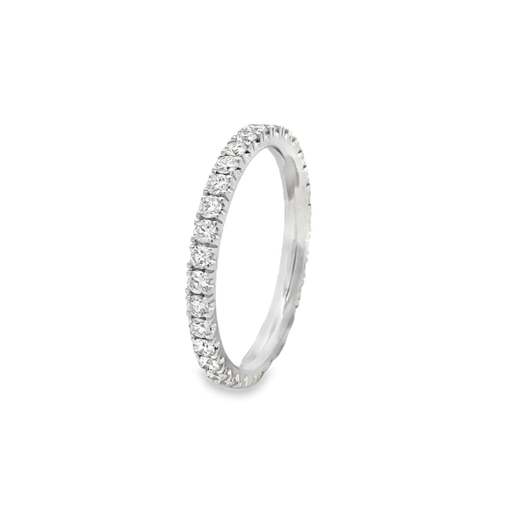0.83 CTW Diamond 18K White Gold Eternity Band Ring