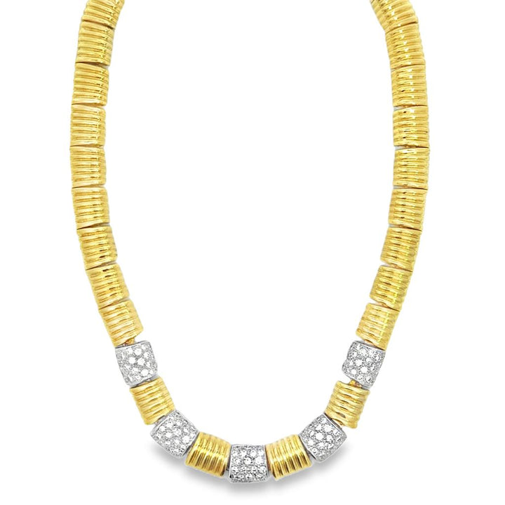Sal Praschnik 4.15 CTW Diamond 18K Yellow & White Gold Necklace