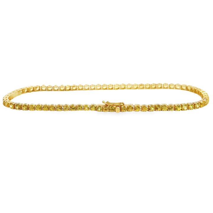 3.75 CTW Yellow Sapphire Mini Tennis Bracelet – 18K Yellow Gold, 7"