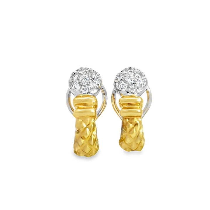 Two Tone Pineapple Series Diamond Earrings