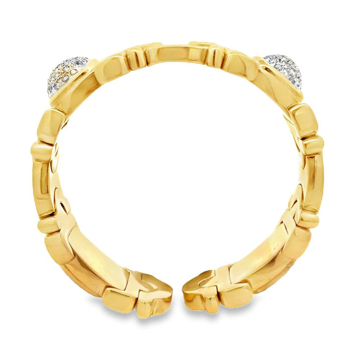 2.85 CTW Diamond 18K Yellow Gold Flexible Bracelet