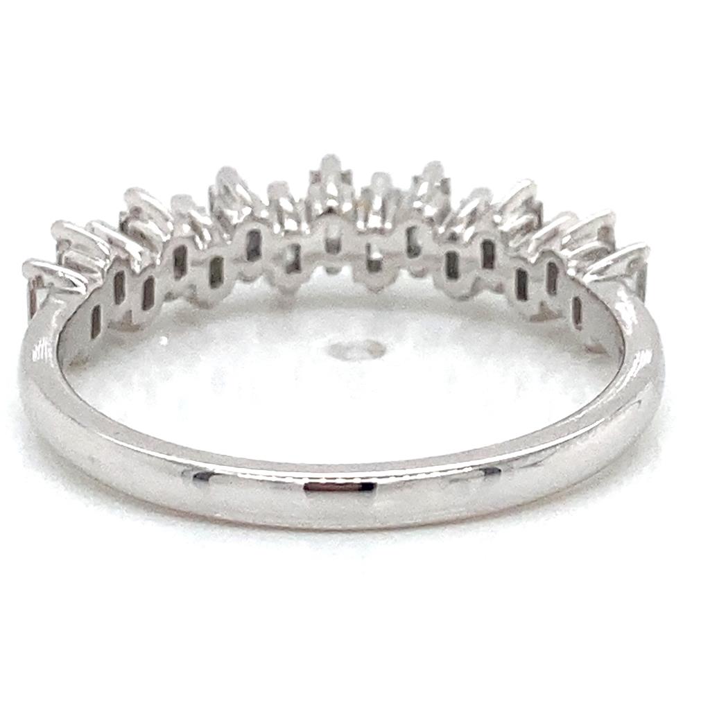 0.54 CTW Baguette Diamond 14K White Gold Offset Ring