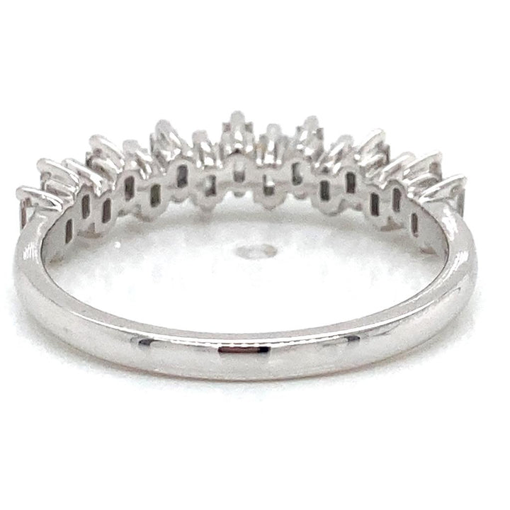 0.54 CTW Baguette Diamond 14K White Gold Offset Ring