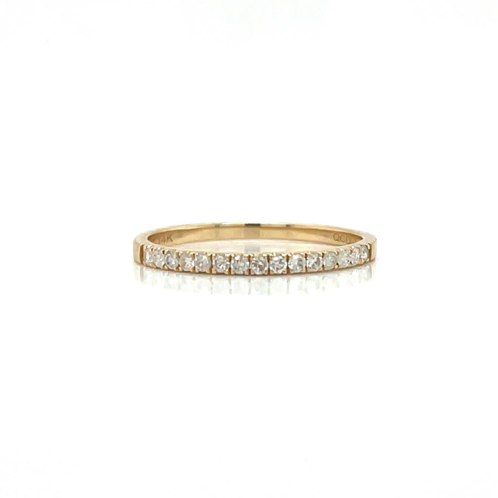 0.20 CTW Round Diamonds 14K Yellow Gold Milgrain Detail Wedding Band