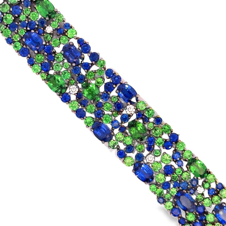 Robert Procop 27.25 CTW Sapphire, Tsavorite & Diamond American Glamour Bracelet