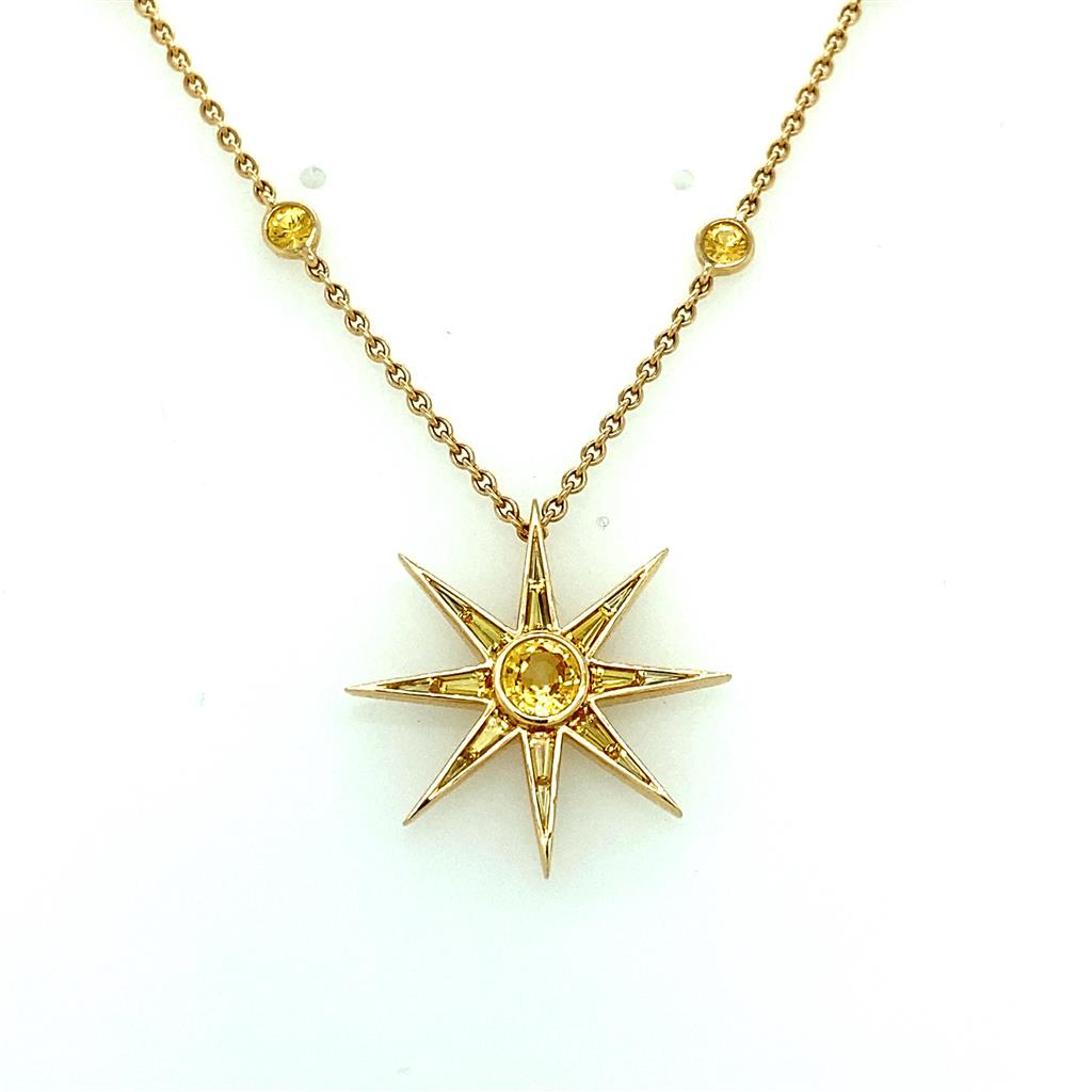 Robert Procop 3.08 CTW Yellow Sapphire 18K Yellow Gold Pendant Necklace