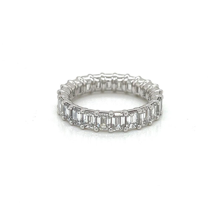 4.31 CTW Emerald Cut Diamond 14K White Gold Eternity Band