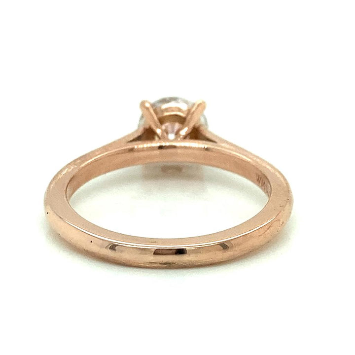 Classic Four Prong Semi-Mount Solitaire Diamond 18K Rose Gold Engagement Ring
