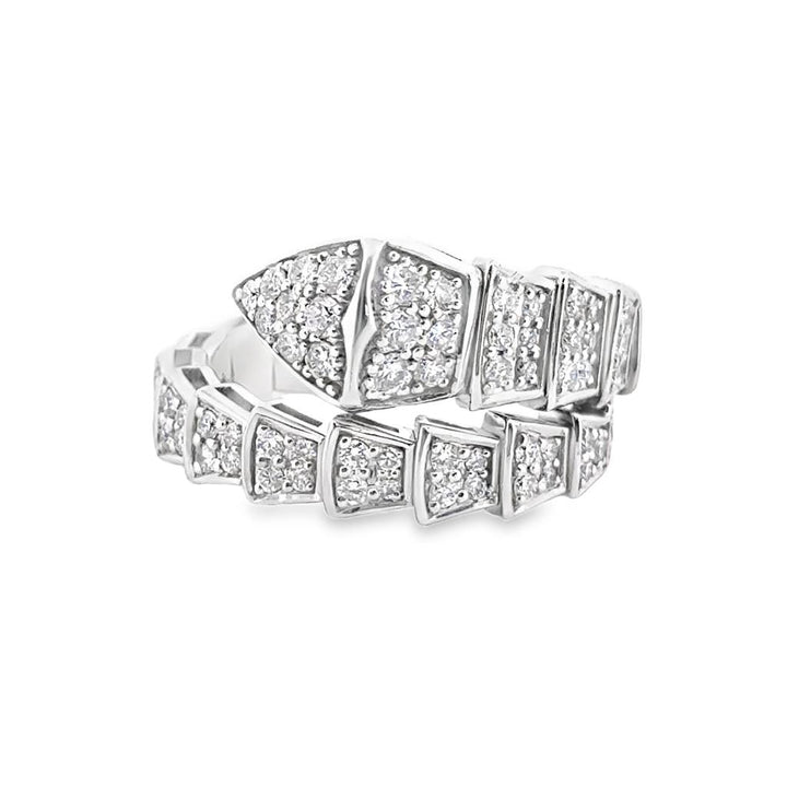1.13 CTW Diamond Snake Wrap Ring in 14K White Gold