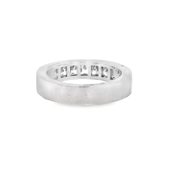 1.42 CTW Princess Cut Diamond 18K White Gold Channel Set Ring
