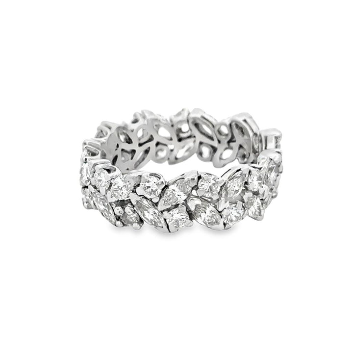 3.96 CTW Diamond Platinum Wide Band Ring
