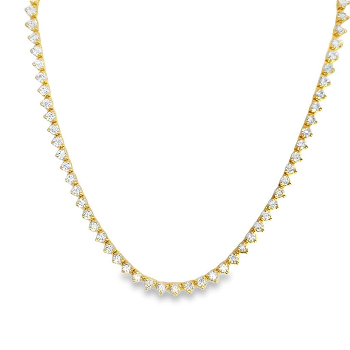 9.50 CTW Diamond Gold Tennis Necklace – 17"