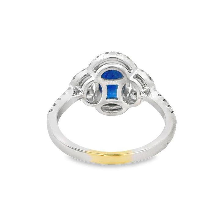 2.04 CT Oval Sapphire & 0.64 CTW Round Diamond 14K White Gold Ring