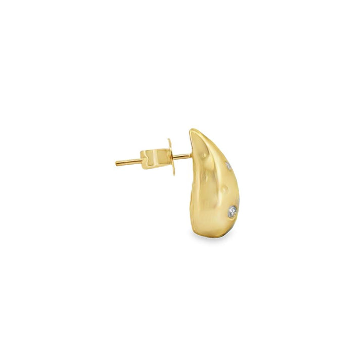 Doves 0.28 CTW Diamond 18K Yellow Gold Teardrop Earrings