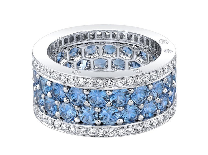 Robert Procop 5.42 CTW Light Blue Sapphire & Diamond American Glamour Eternity Ring