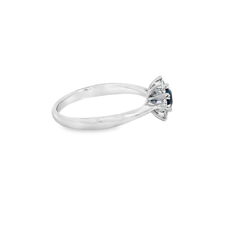 0.45 CT Sapphire & 0.17 CTW Diamond 14K White Gold Star Ring
