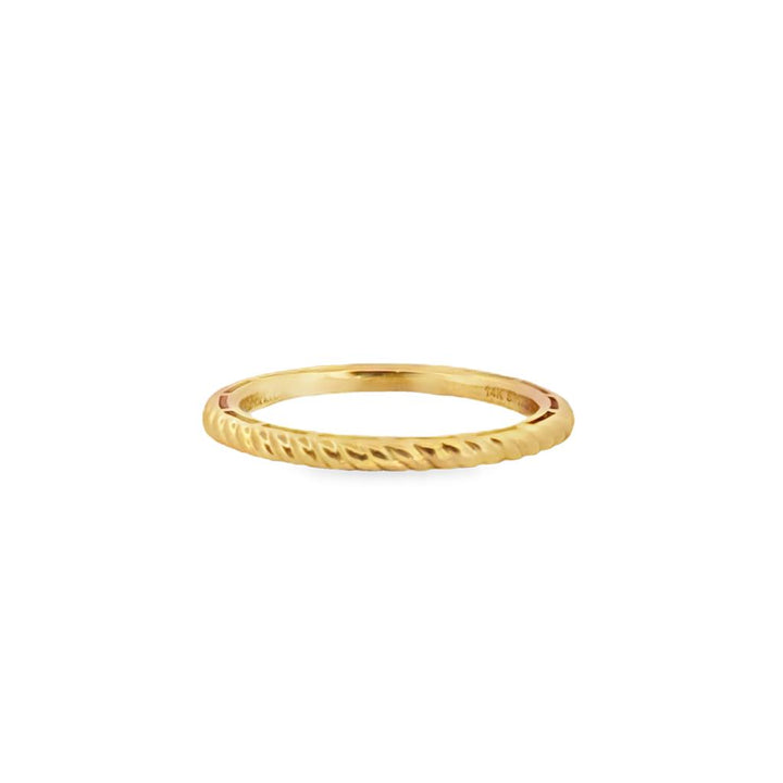 14K Yellow Gold Twisted Stackable Band – 1.75mm