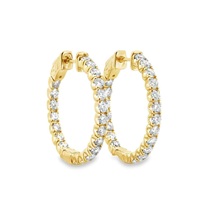2.03 CTW Diamond Inside-Out Hoop Earrings 14K Yellow Gold – 25mm