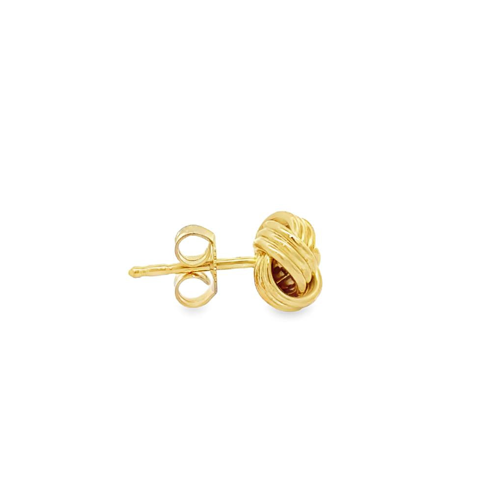 18K Yellow Gold Knot Earrings – 7.5mm