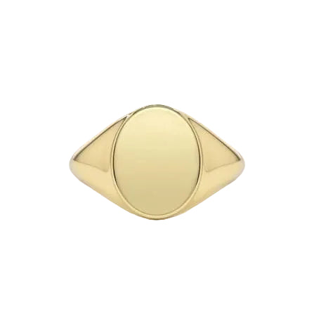 14K Yellow Gold Oval Signet Ring