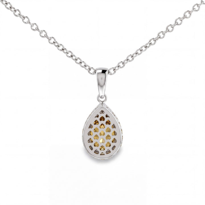 4.24 CT Fancy Yellow Diamond 18K White Gold Pendant Necklace