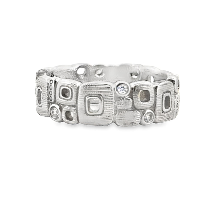 Alex Sepkus Platinum 0.18 CTW Diamond Geometric Band