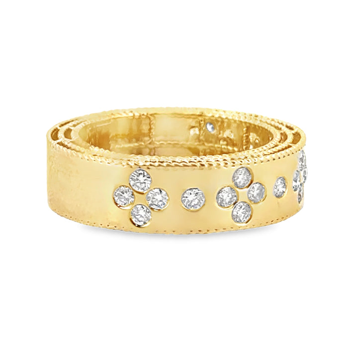 0.60 CTW Diamond Wide Band, 14K Yellow Gold
