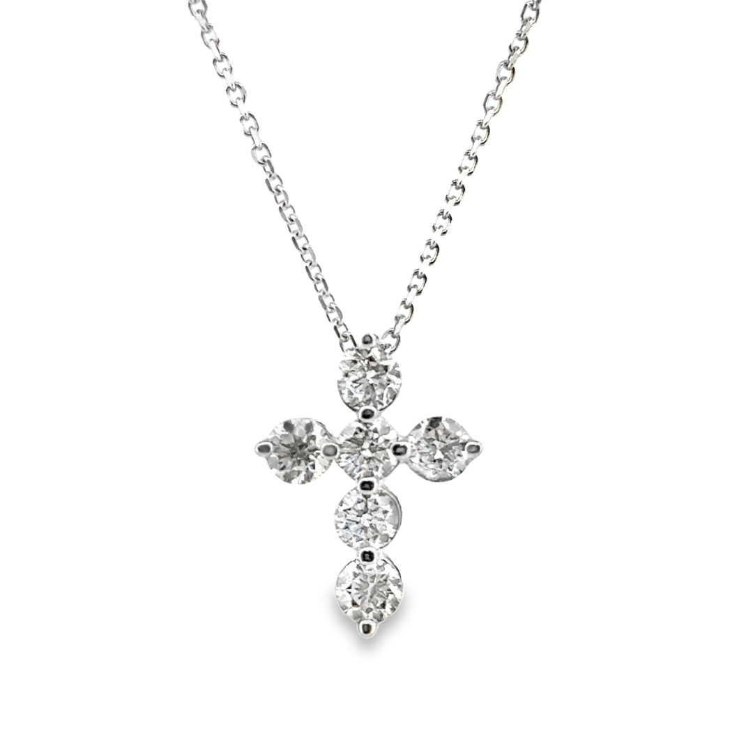 0.75 CTW Diamond Cross Pendant in 14K White Gold