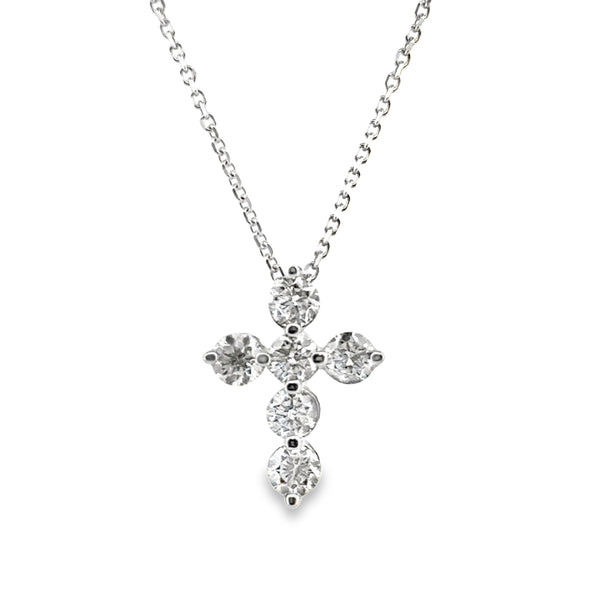 0.75 CTW Diamond Cross Pendant in 14K White Gold